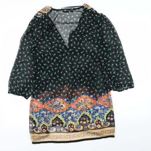 evie Womens Multicoloured Geometric  Basic Blouse Size M