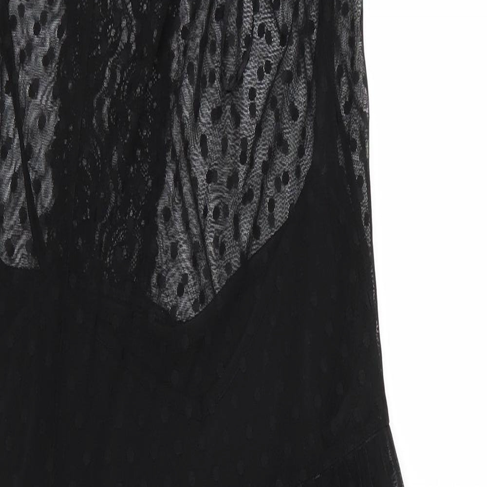 Miss Selfridge Womens Black Polka Dot  Fit & Flare  Size 16