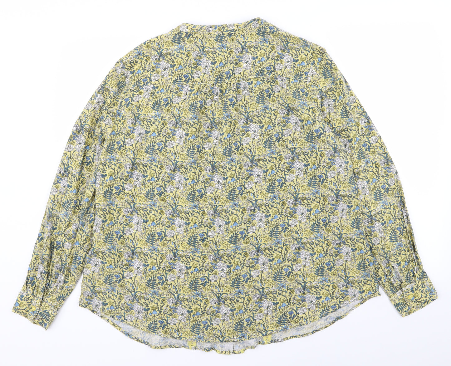 NEXT Womens Yellow Floral  Basic Button-Up Size 18
