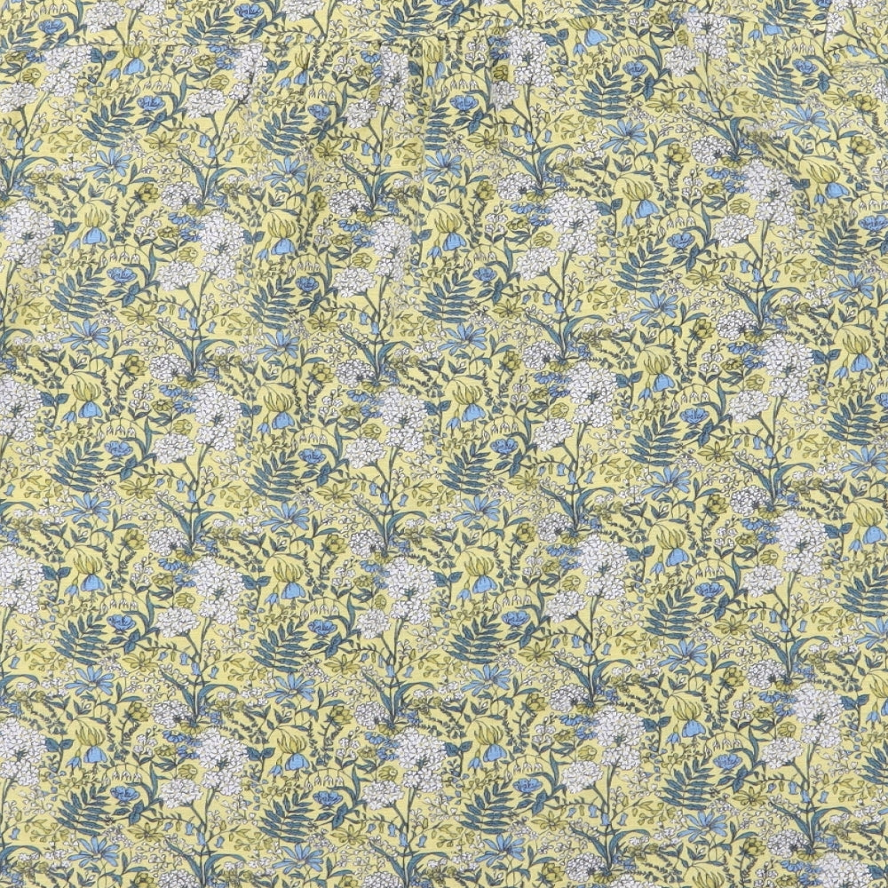 NEXT Womens Yellow Floral  Basic Button-Up Size 18