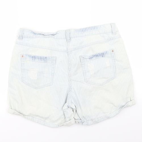 Papaya Womens Blue  Denim Hot Pants Shorts Size 14