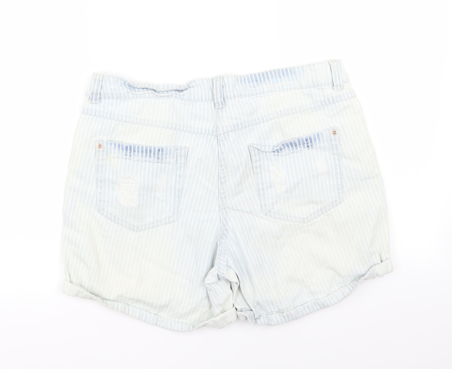 Papaya Womens Blue  Denim Hot Pants Shorts Size 14