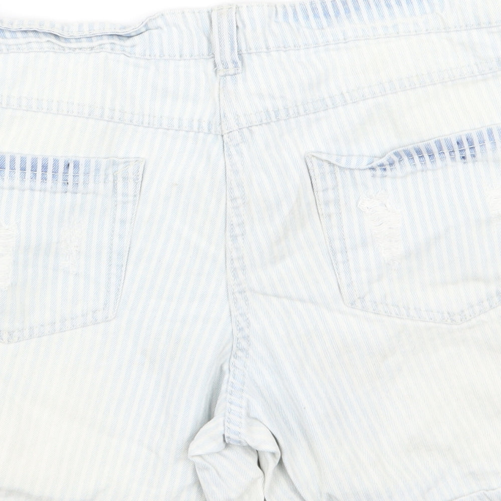 Papaya Womens Blue  Denim Hot Pants Shorts Size 14