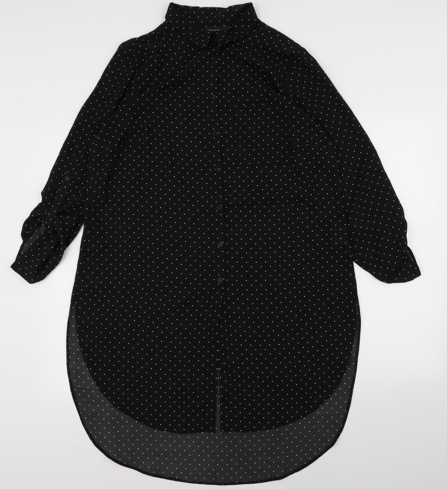 Primark Womens Black Polka Dot  T-Shirt Dress  Size 18  - shirt dress