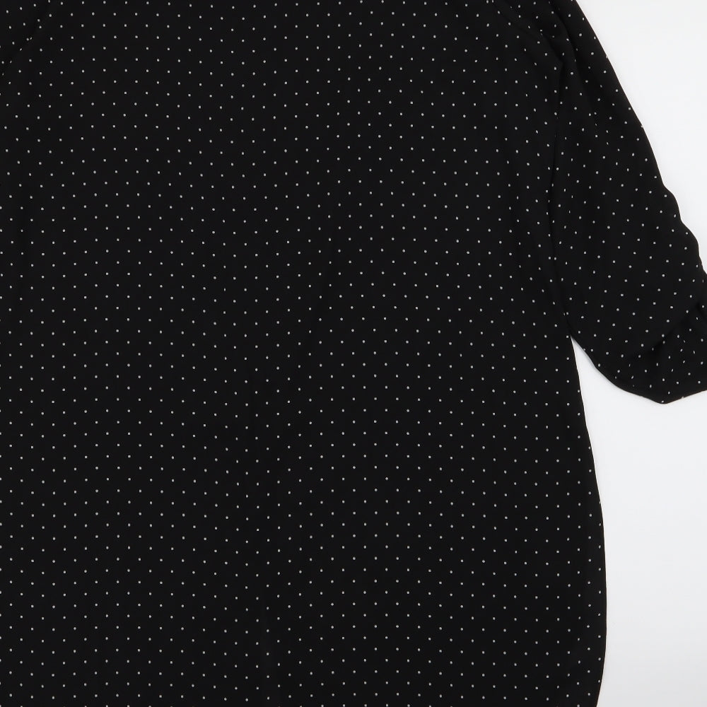 Primark Womens Black Polka Dot  T-Shirt Dress  Size 18  - shirt dress