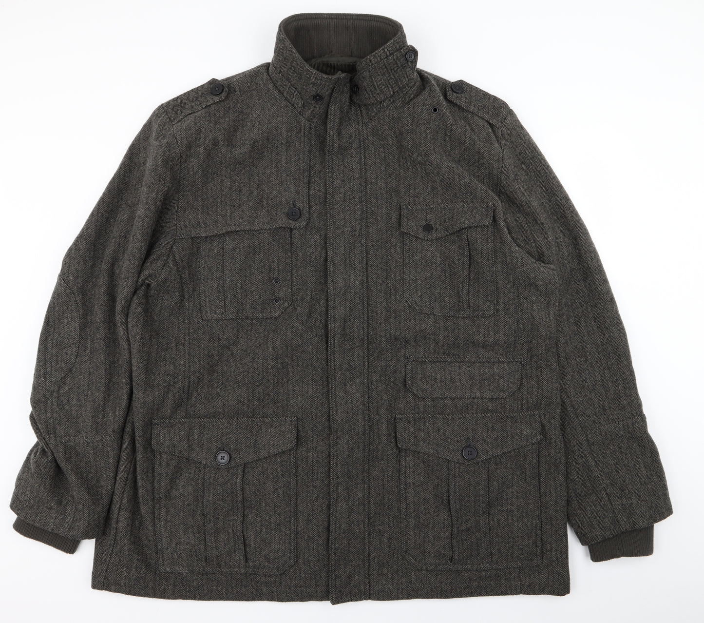 NEXT Mens Black   Overcoat Coat Size 4XL