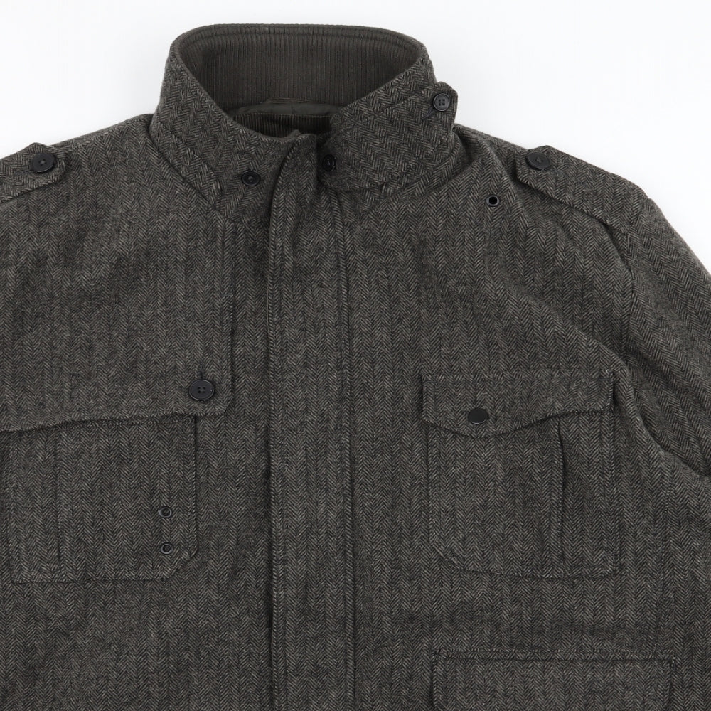 NEXT Mens Black   Overcoat Coat Size 4XL