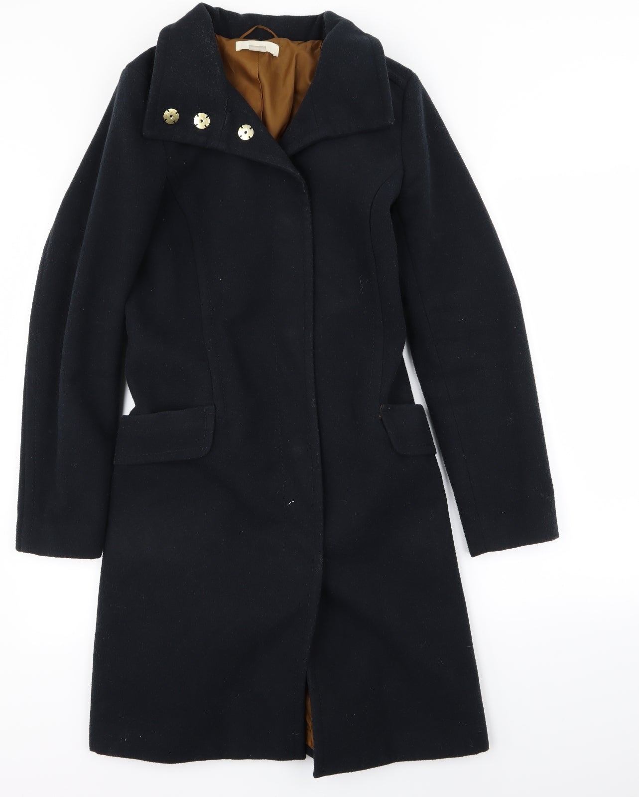 H&M Womens Black   Overcoat Coat Size 10