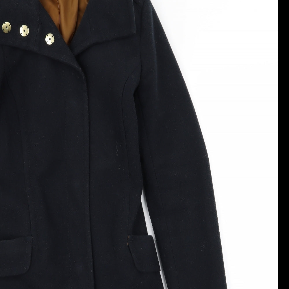 H&M Womens Black   Overcoat Coat Size 10