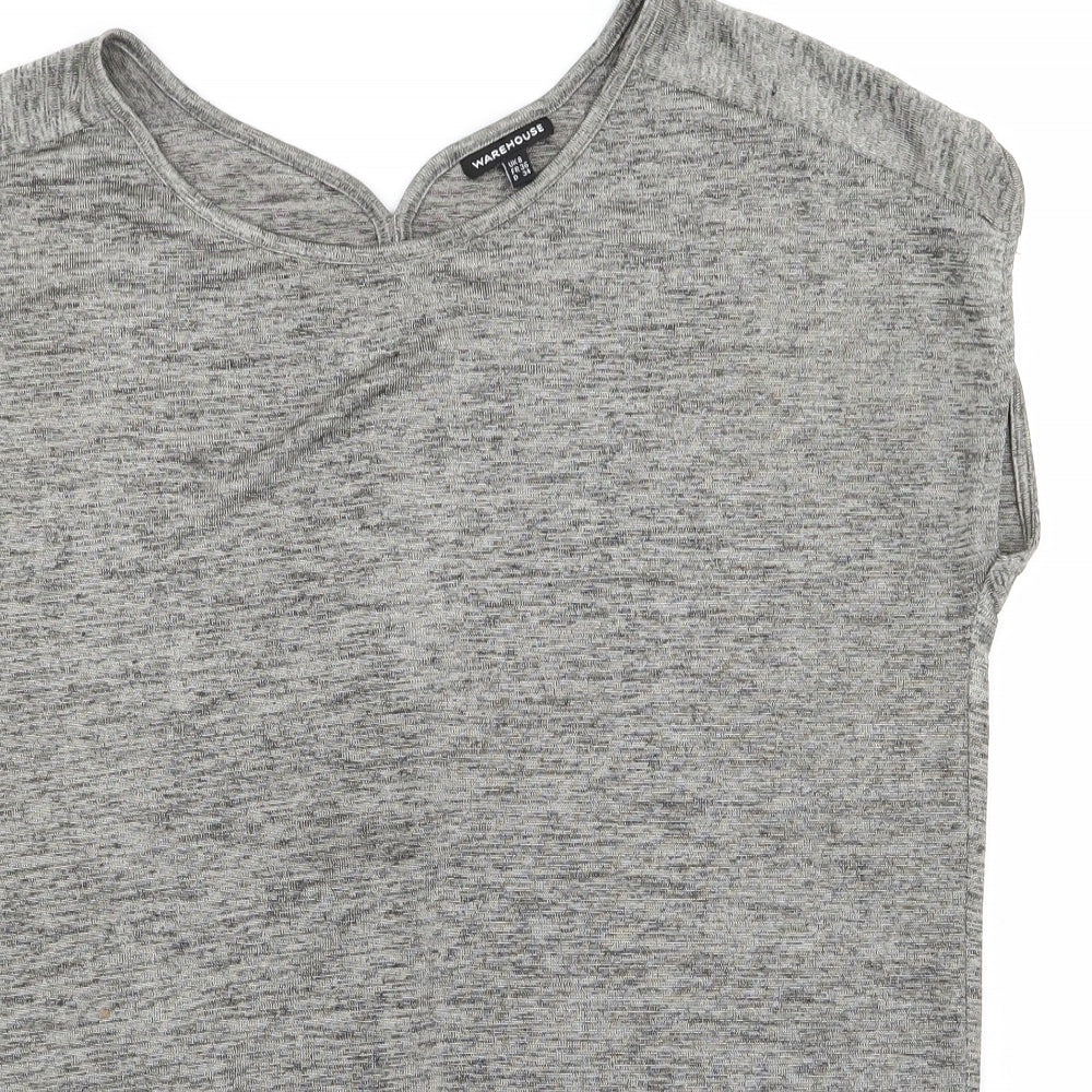 Warehouse Womens Grey   Basic T-Shirt Size 8