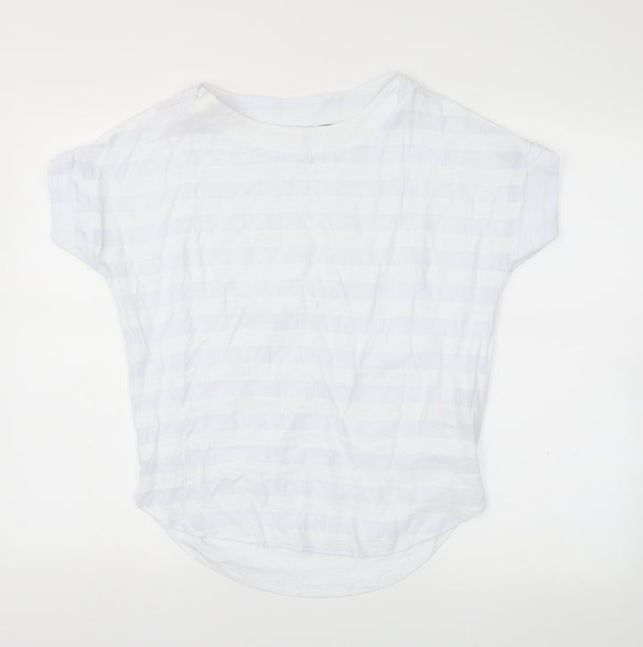 next Womens White Striped Basic T-Shirt Size 6