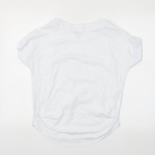next  Womens White Striped  Basic T-Shirt Size 6