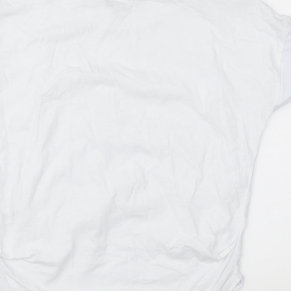 next  Womens White Striped  Basic T-Shirt Size 6