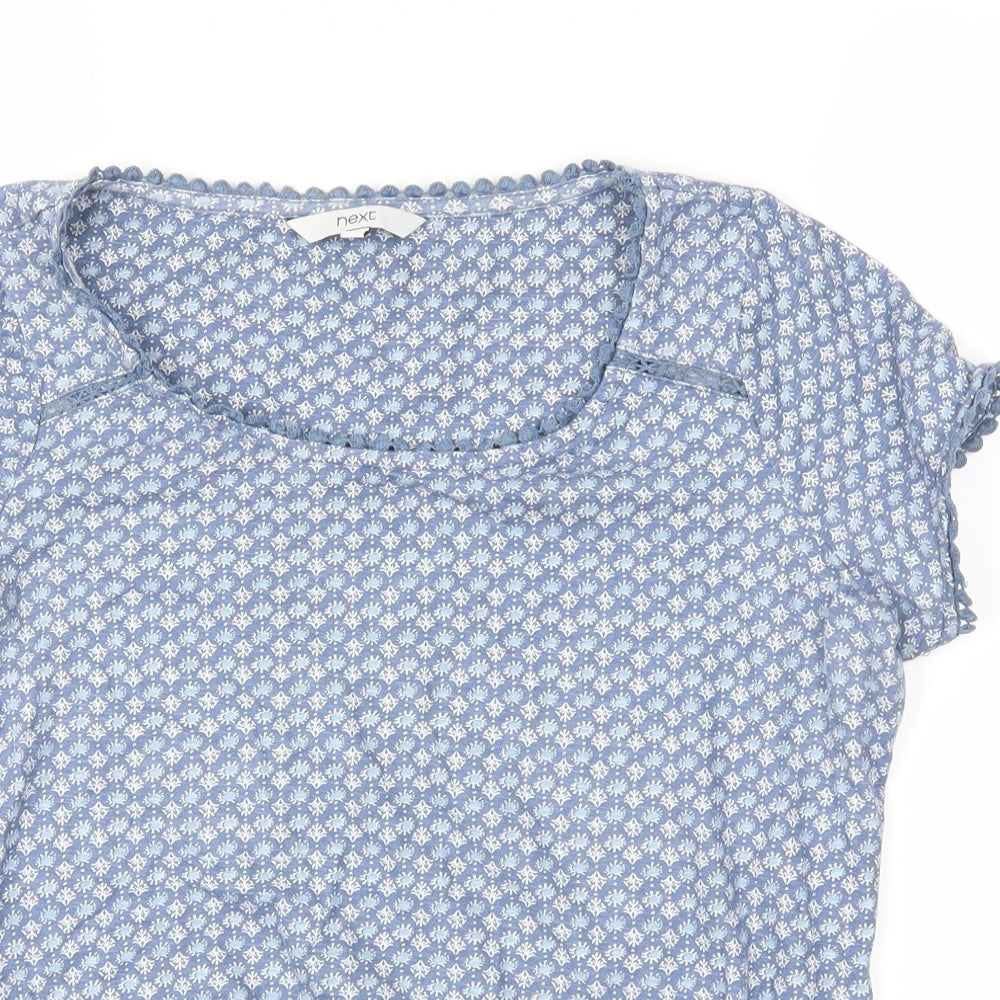 next  Womens Blue Floral  Basic T-Shirt Size 6