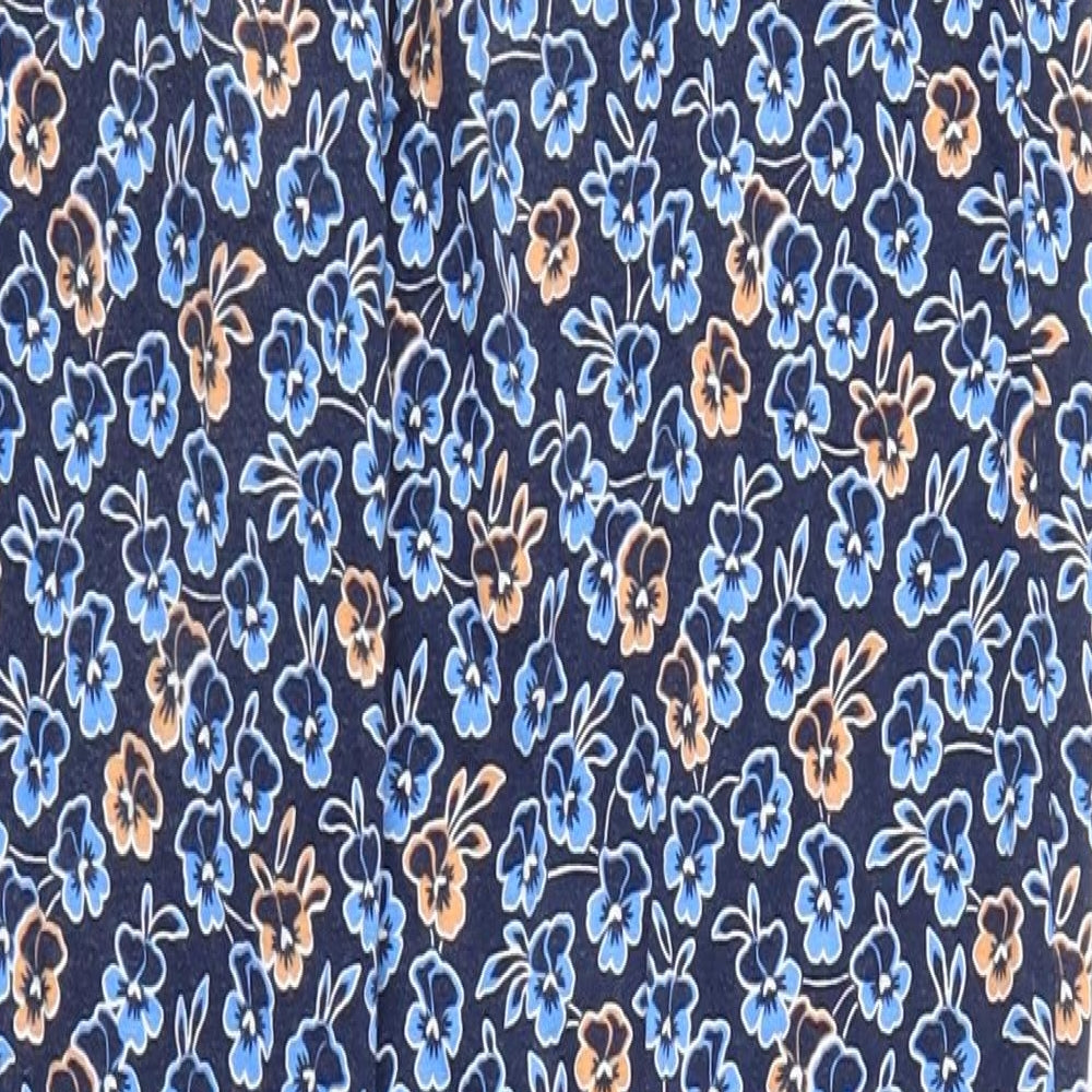 next  Womens Blue Floral  Jogger Trousers Size 6 L25 in - Stretch waistband