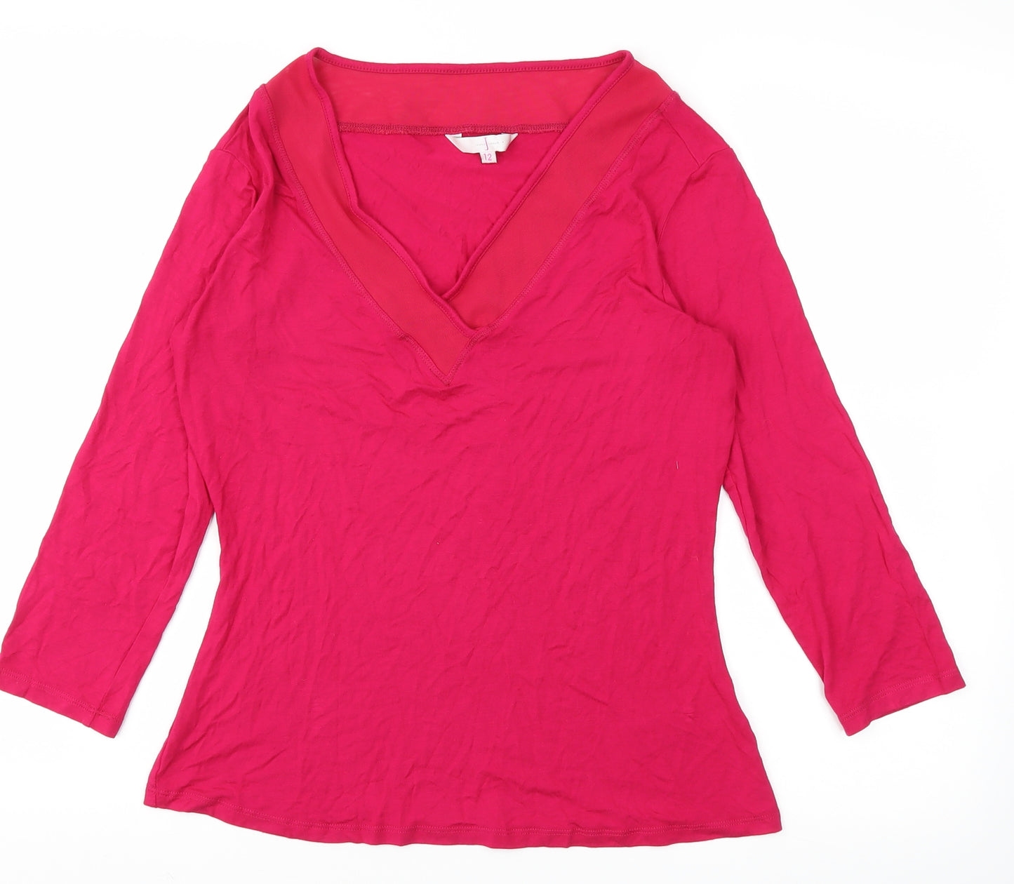 Debehams Womens Pink   Basic T-Shirt Size 12