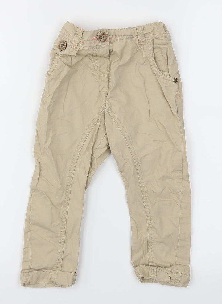 NEXT Girls Beige   Chino Trousers Size 2-3 Years