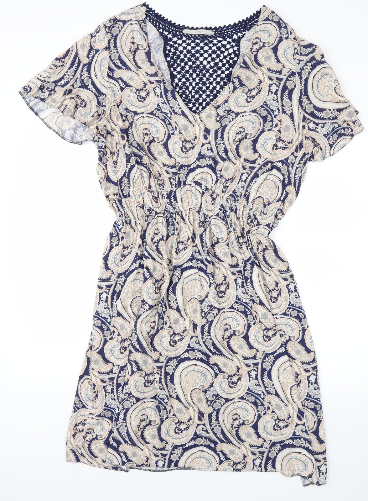 George Womens Blue Floral  Fit & Flare  Size 20