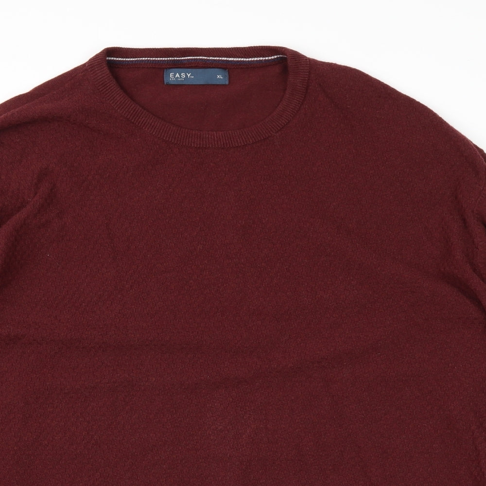 Easy Mens Red   Pullover Sweatshirt Size XL