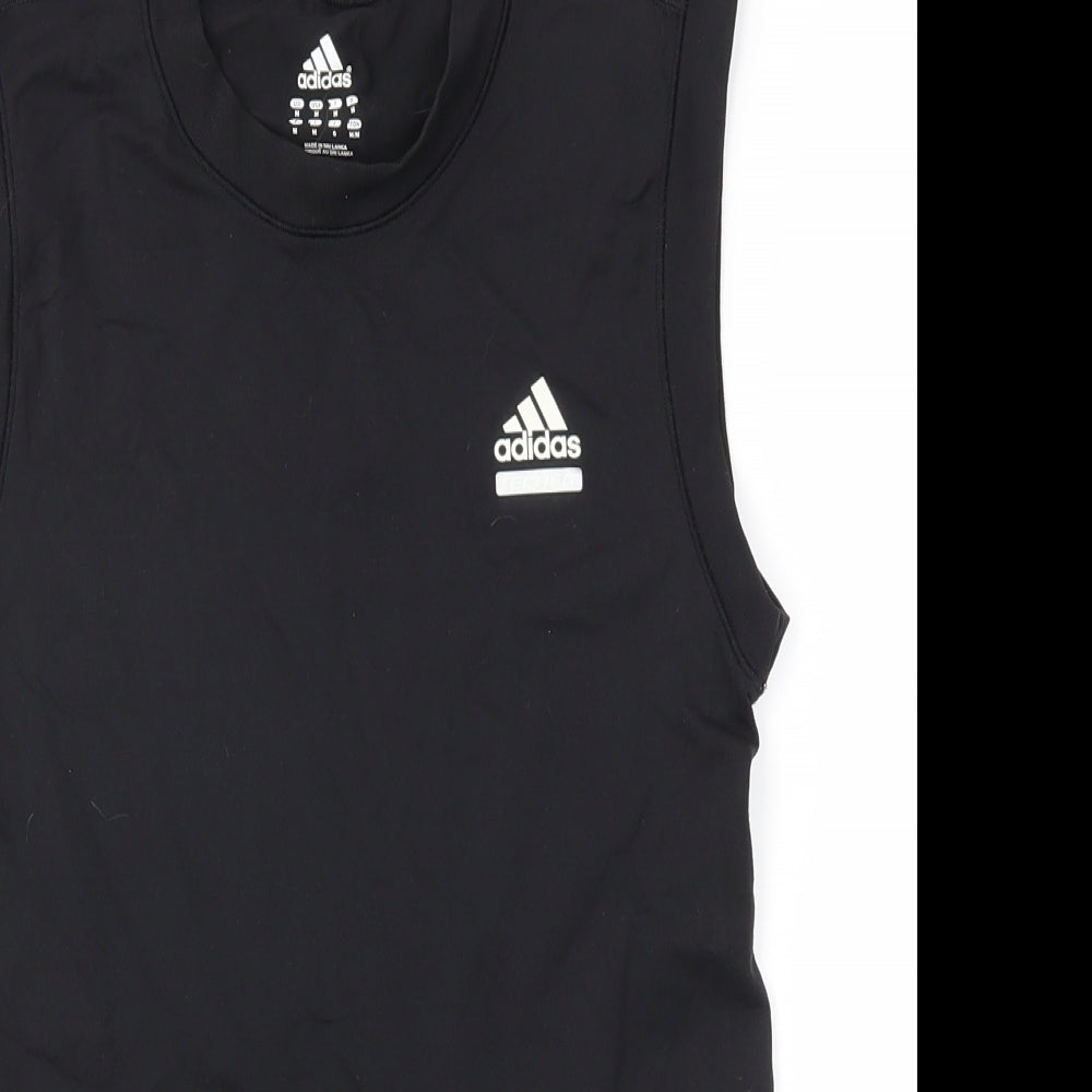adidas Womens Black Houndstooth  Basic Tank Size M