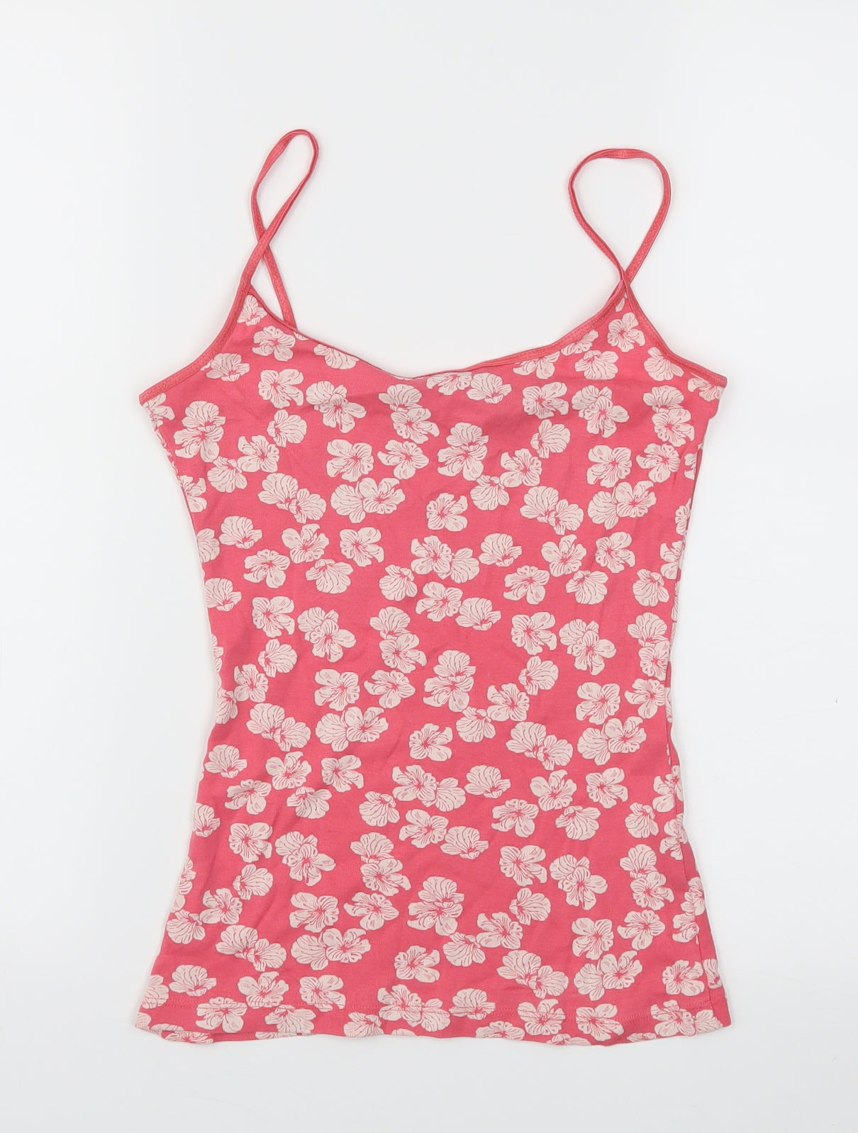New Look Womens Pink Floral  Basic T-Shirt Size S