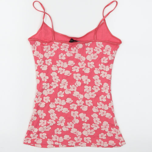 New Look Womens Pink Floral  Basic T-Shirt Size S