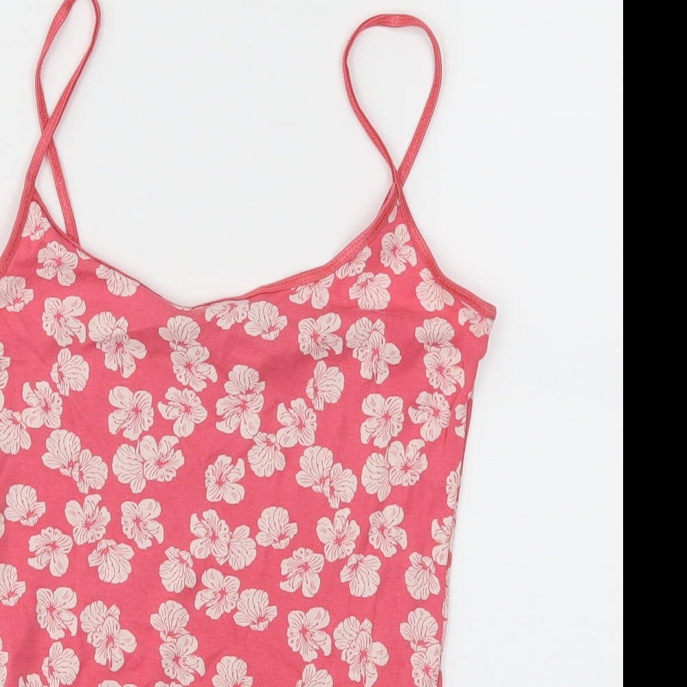 New Look Womens Pink Floral  Basic T-Shirt Size S