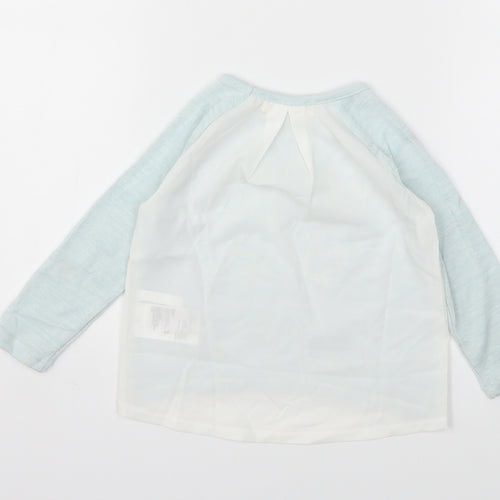 H&M Girls Blue Animal Print  Basic T-Shirt Size 2 Years