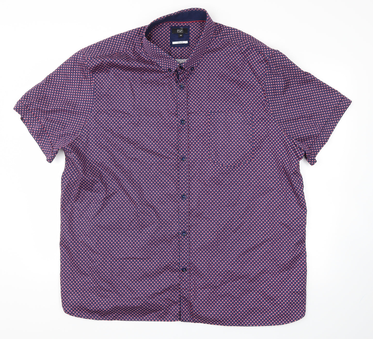 F&F Mens Purple Argyle/Diamond   T-Shirt Size 3XL