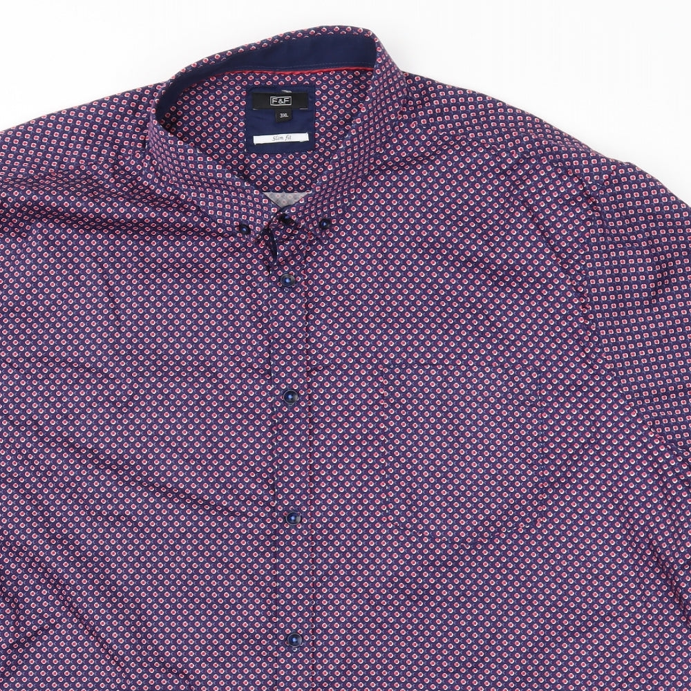 F&F Mens Purple Argyle/Diamond   T-Shirt Size 3XL