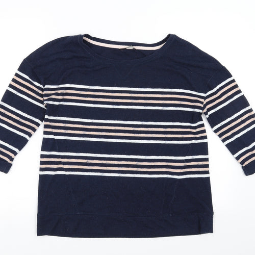 Marks and Spencer Womens Blue Striped  Pullover Jumper Size 12