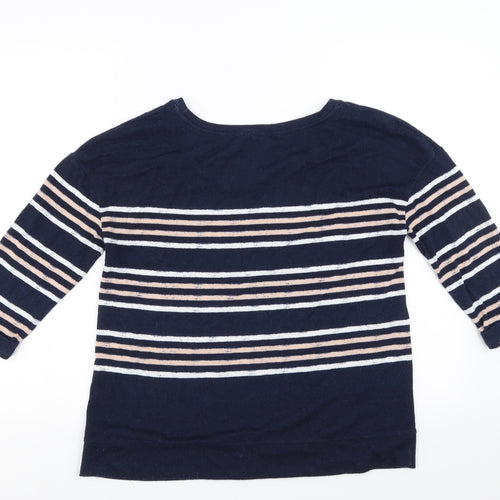 Marks and Spencer Womens Blue Striped  Pullover Jumper Size 12