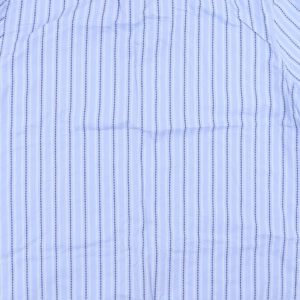 George Mens Blue Striped   Button-Up Size 3XL
