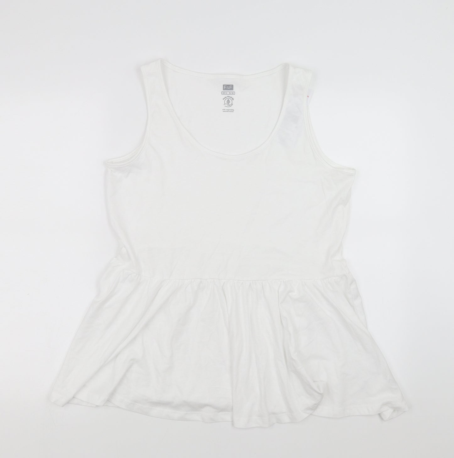 F&F Womens White   Basic Tank Size 12