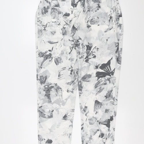 FARHI Womens Grey Floral  Jogger Trousers Size 10 L29 in