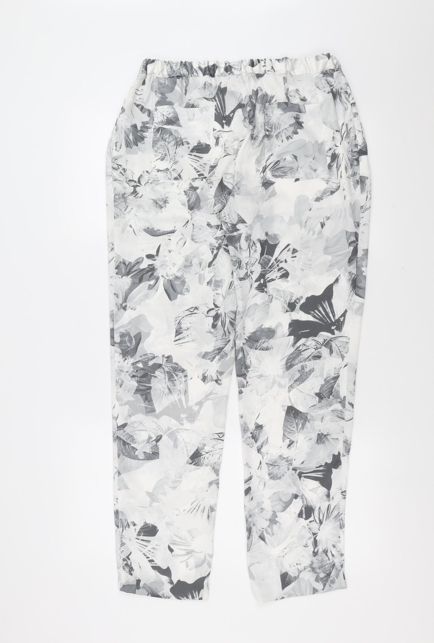 FARHI Womens Grey Floral  Jogger Trousers Size 10 L29 in