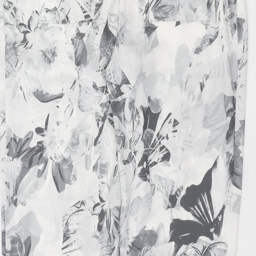 FARHI Womens Grey Floral  Jogger Trousers Size 10 L29 in