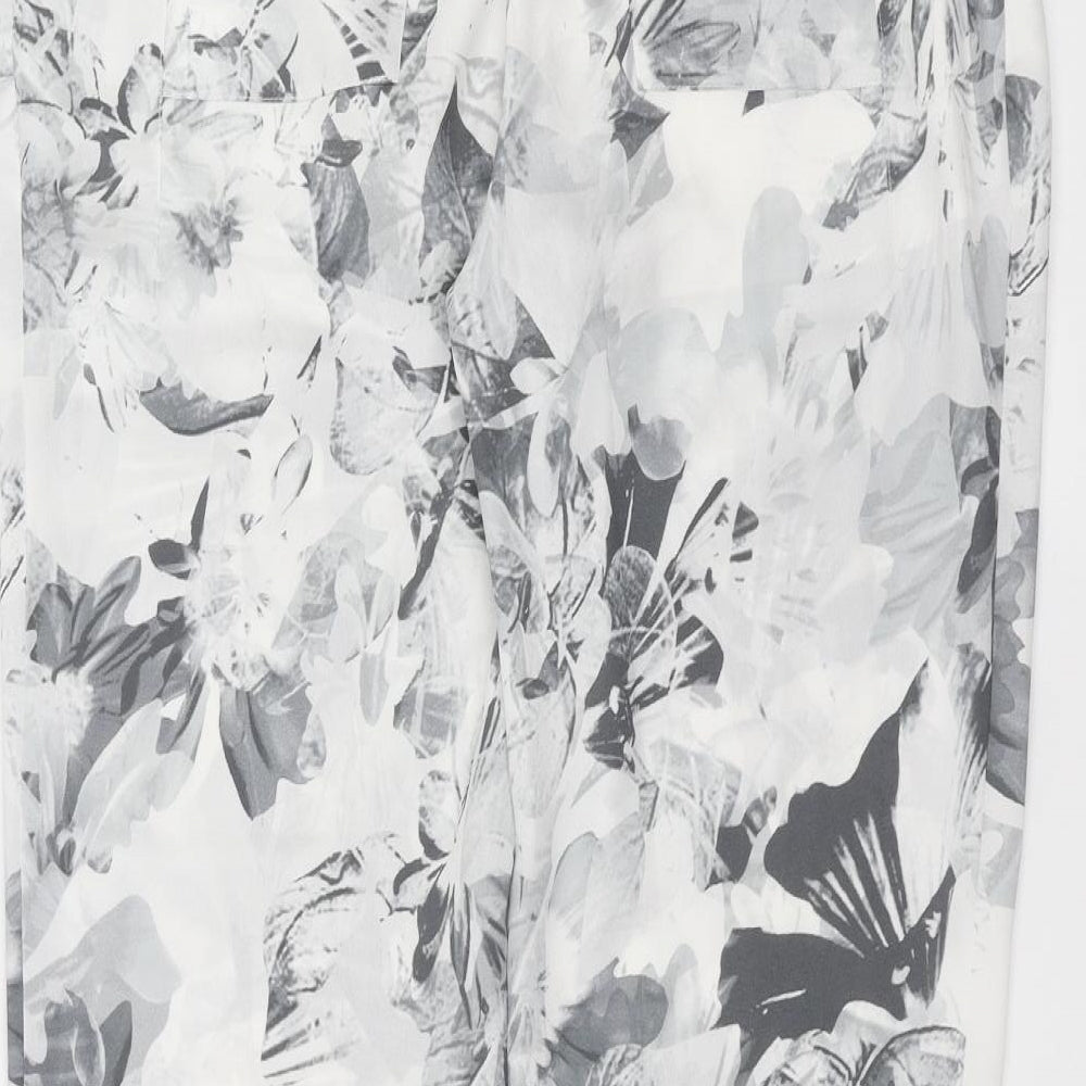 FARHI Womens Grey Floral  Jogger Trousers Size 10 L29 in