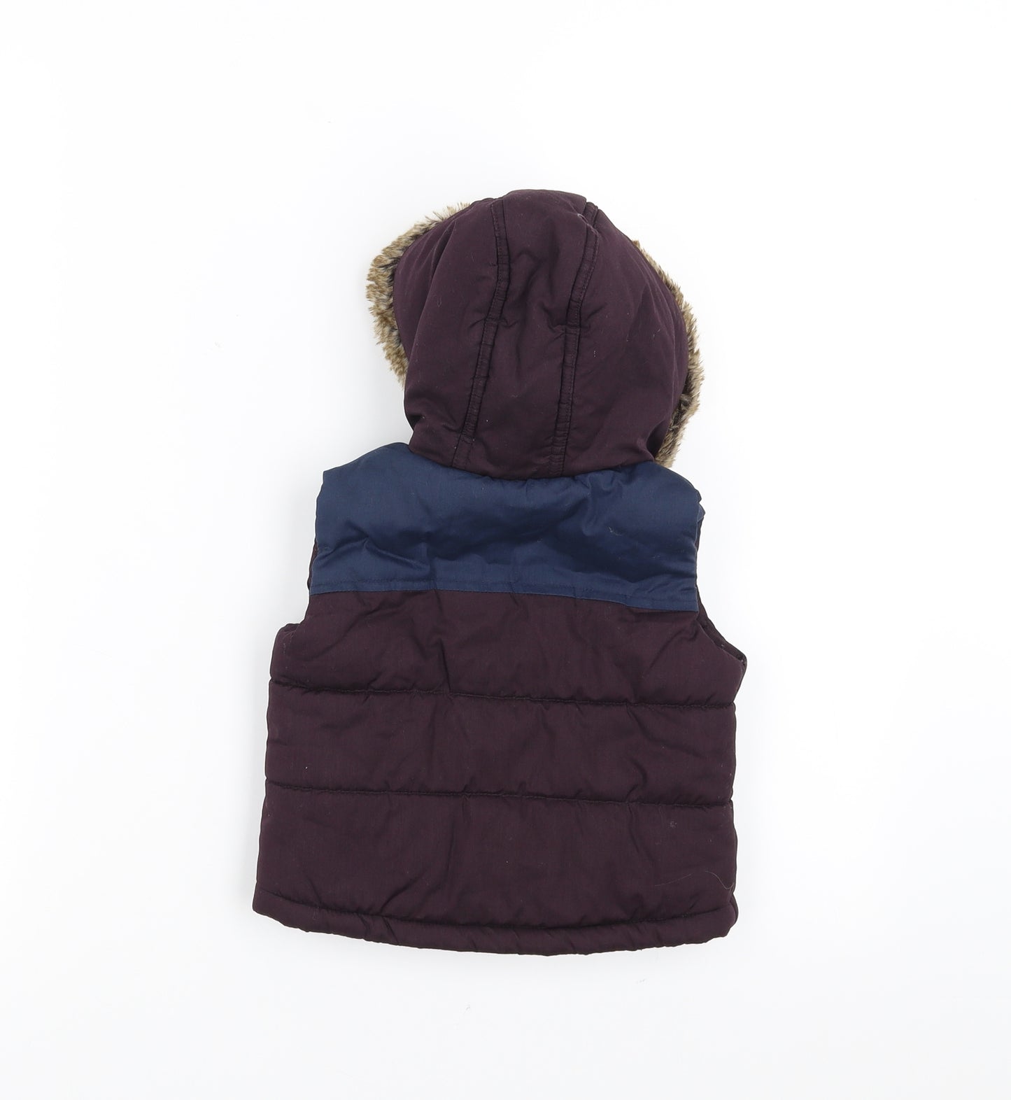 Mothercare Baby Purple   Gilet Jacket Size 9-12 Months  - hooded fleece lined