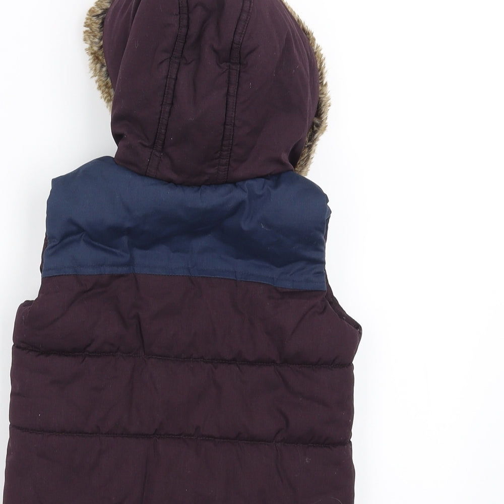 Mothercare Baby Purple   Gilet Jacket Size 9-12 Months  - hooded fleece lined
