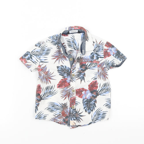 George Boys White Floral  Basic Button-Up Size 2-3 Years