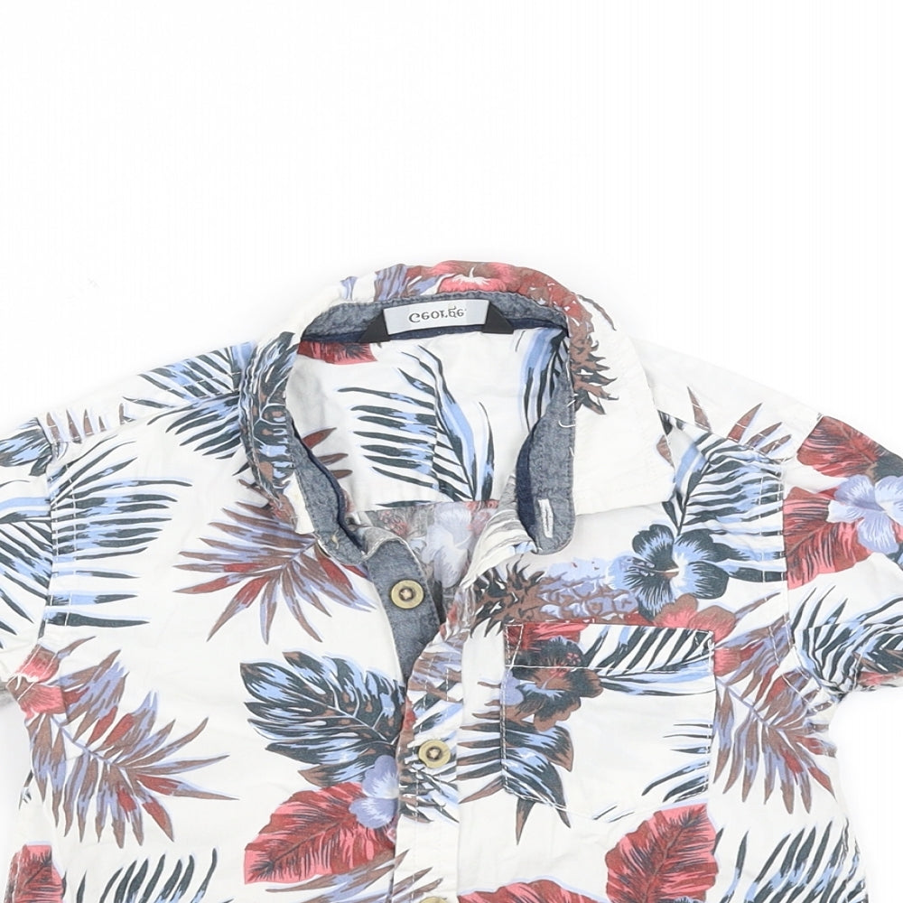 George Boys White Floral  Basic Button-Up Size 2-3 Years