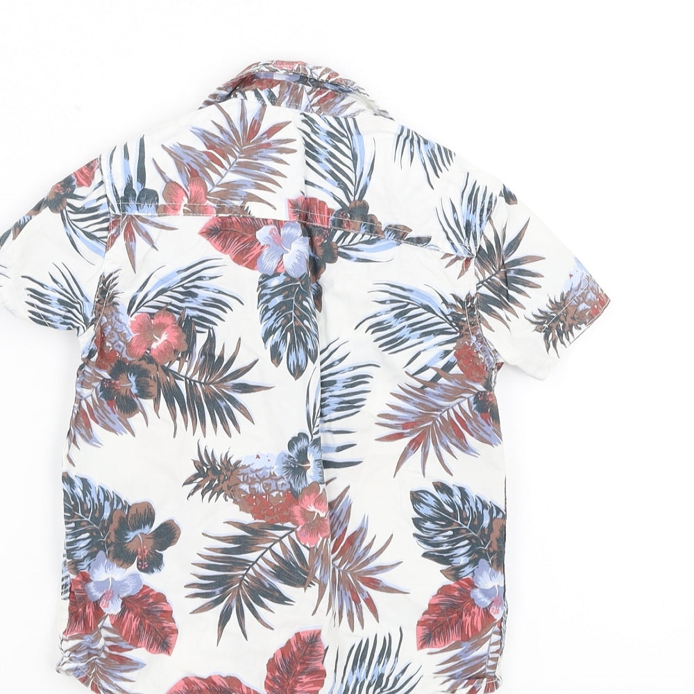 George Boys White Floral  Basic Button-Up Size 2-3 Years
