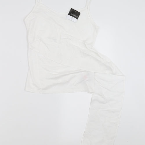 Topshop Womens White   Camisole T-Shirt Size 8