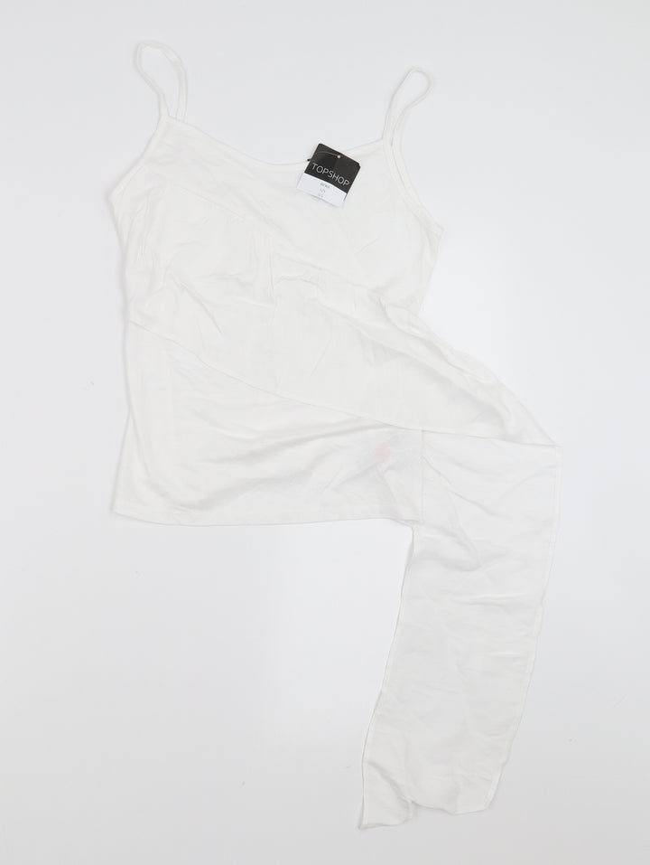 Topshop Womens White   Camisole T-Shirt Size 8