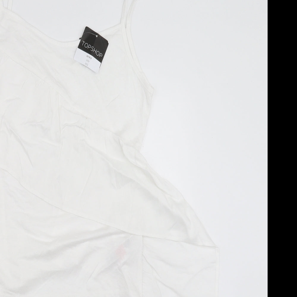 Topshop Womens White   Camisole T-Shirt Size 8