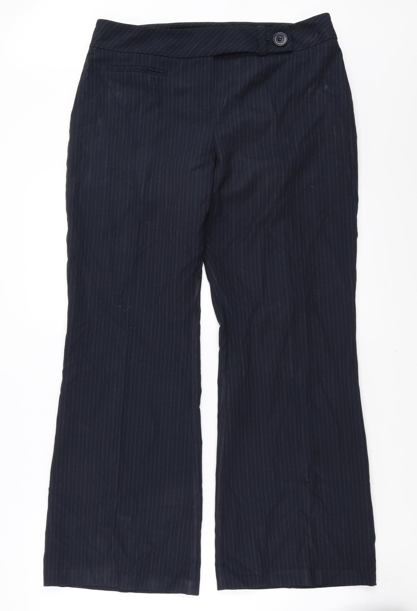 Dorothy Perkins Womens Blue Striped  Trousers  Size 14 L29 in