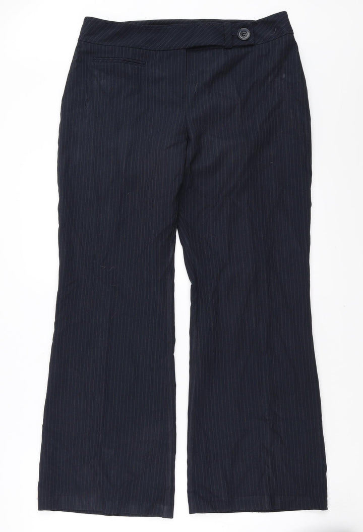 Dorothy Perkins Womens Blue Striped  Trousers  Size 14 L29 in