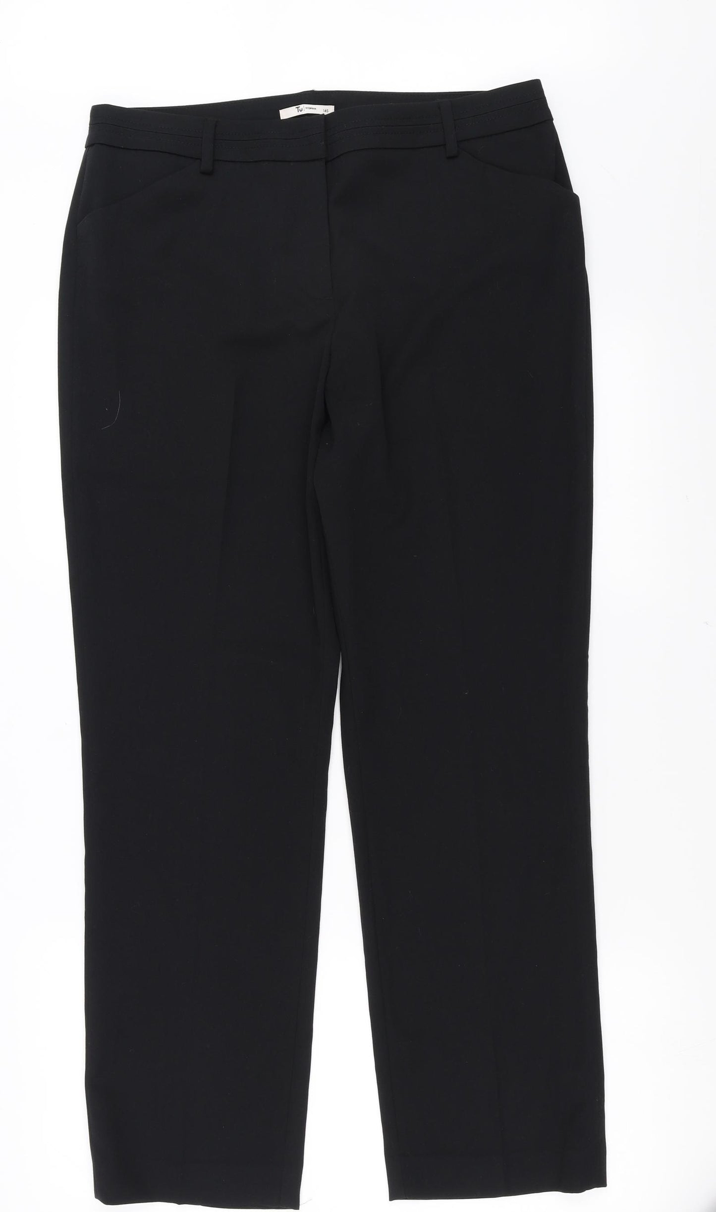 Sainsburys Womens Black   Trousers  Size 14 L28 in - short Leg