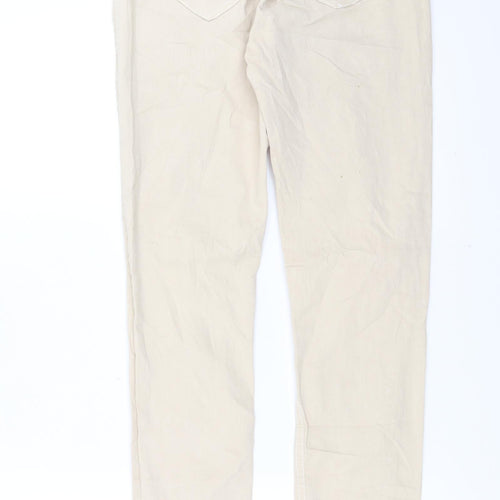 Preworn Womens Beige  Denim Straight Jeans Size 10 L31 in
